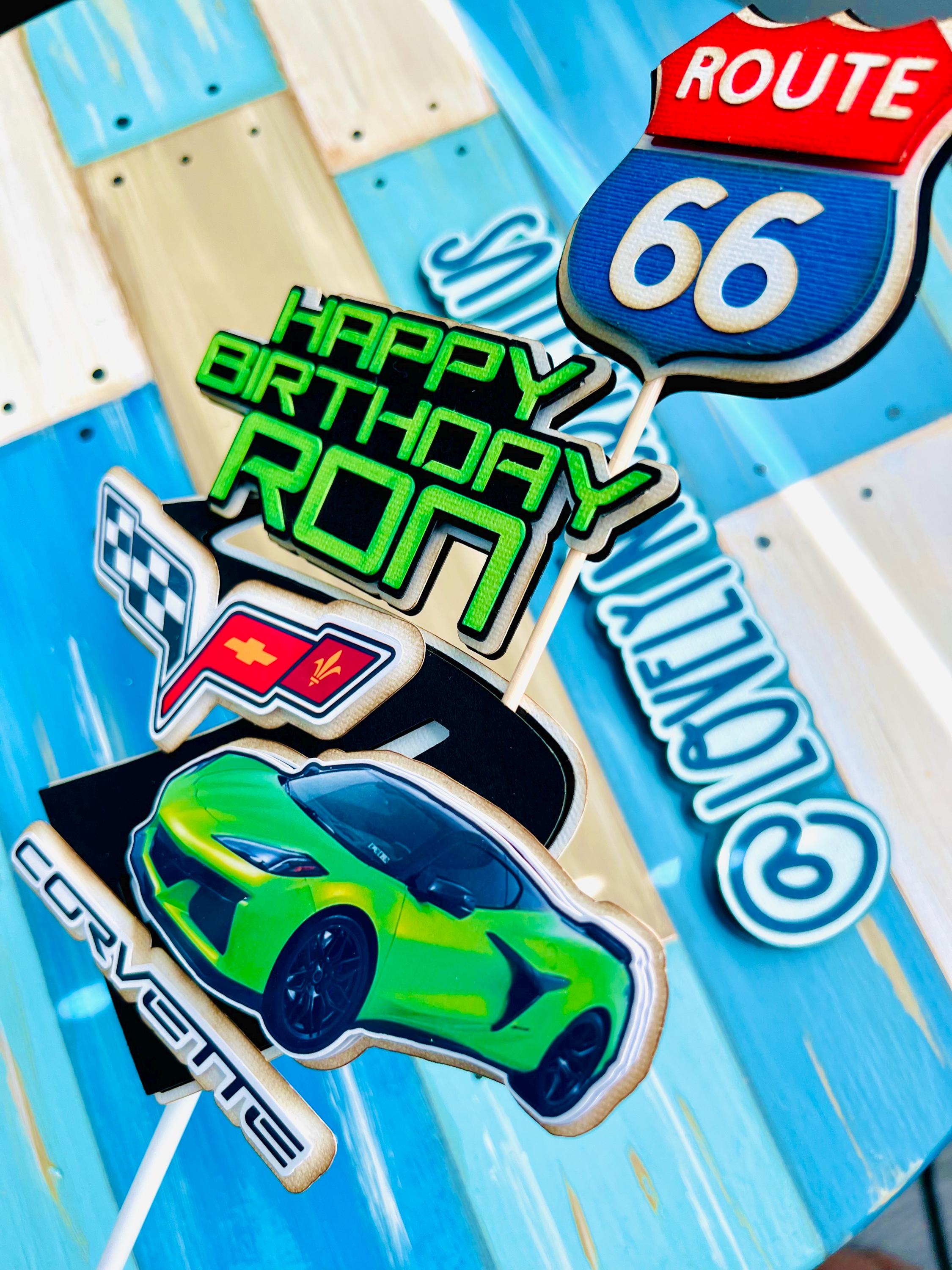 Route 66, Classic Car, Vintage Car Cake Topper - Etsy