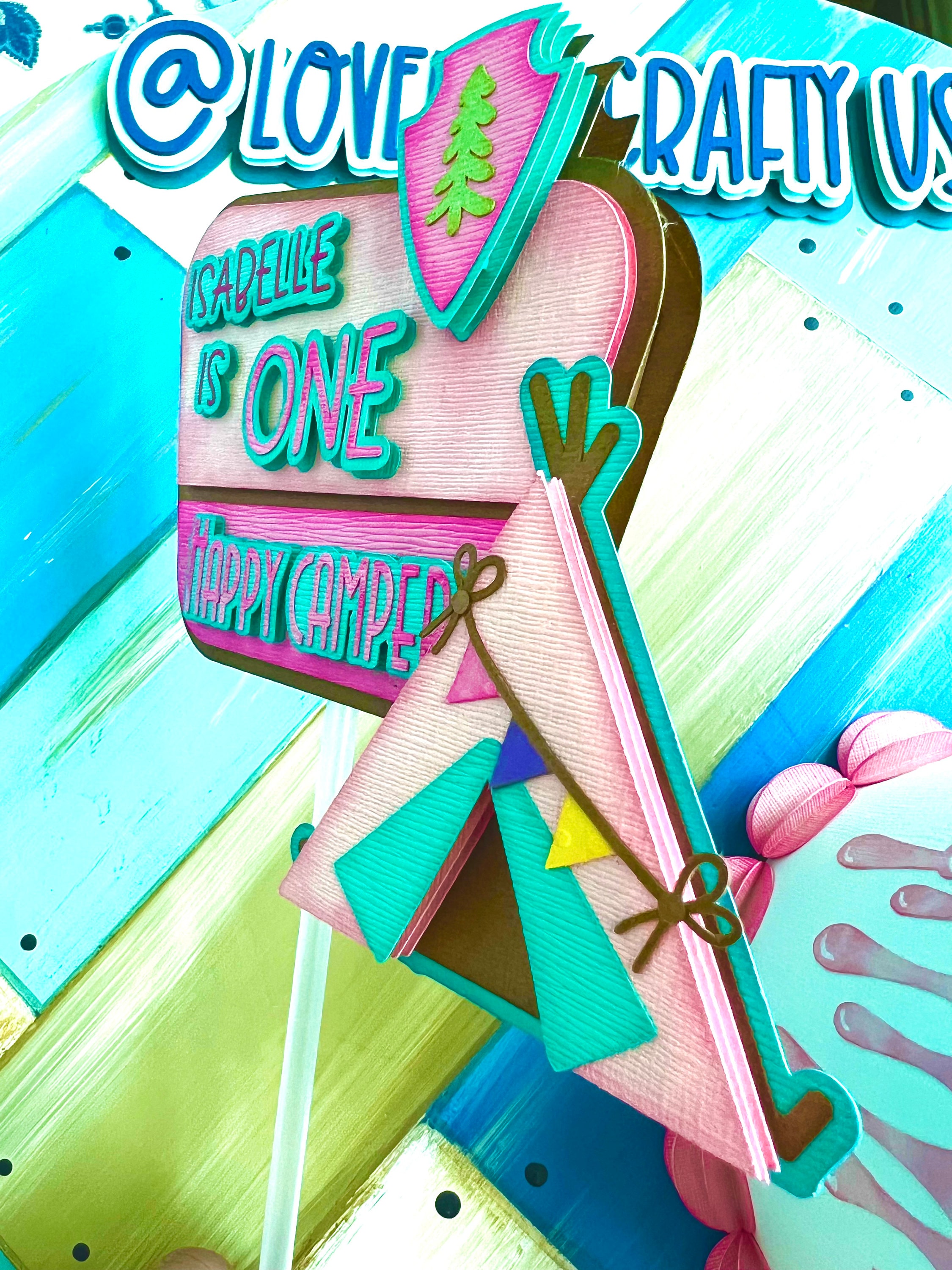 One Happy Camper Cake Topper Camper Cake Topper Camping Cake - Etsy