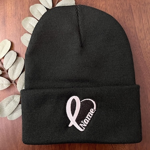 Lung Cancer | White Ribbon Personalize Beanies