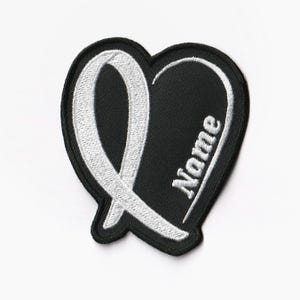 Lung Cancer Patches | Personalize White Ribbon Patches