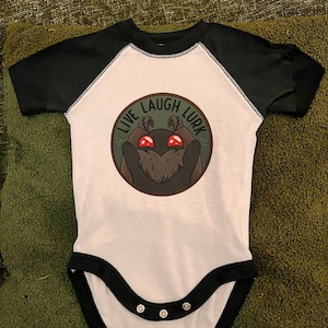 Mothman Baby Bodysuit || Live Laugh Lurk - Boba Mothman Series || Cute Baby Cryptid