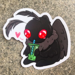 Original || Cute Cryptid Boba Mothman Sticker