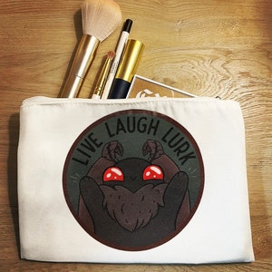 Baby Mothman Pencil Case / Mothman Makeup Bag || Live Laugh Lurk - Boba Mothman Series || Cute Baby Cryptid