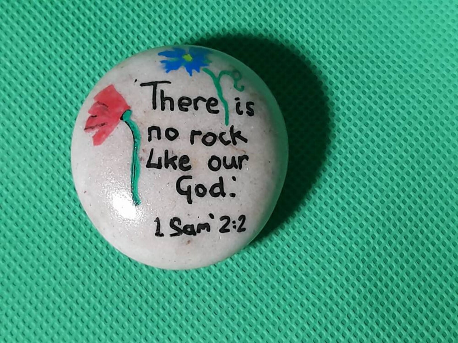 Pebble Art Painted rock with a Bible verse 40mm Christian Etsy