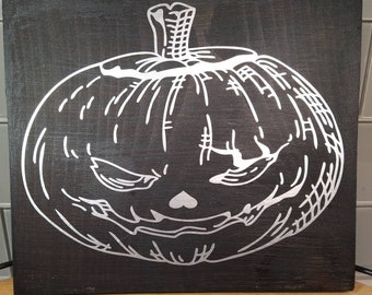 Horror Halloween Pumpkin Sign