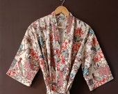 Long Cotton Kimono, Dressing Gown, Bridesmaid Robe, Cotton Bath Robe, Summer Nightwear, Valentine Gift
