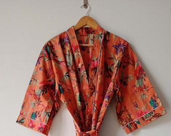 Indische Kimono Roben, Morgenmantel, leichte Robe, Brautjungfer Geschenke, Hausmantel Robe, Floral Kimono