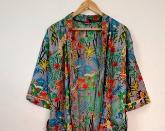 Frida Khalo Kimono, Unisex Kimono Dress, Cotton Bath Robe, Dressing Gown, Beach kimono, Valentine Gift