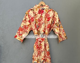 Indian Handmade Cotton kimono beach cover up Free size Bridesmaid Gift , Gift for girlfriend