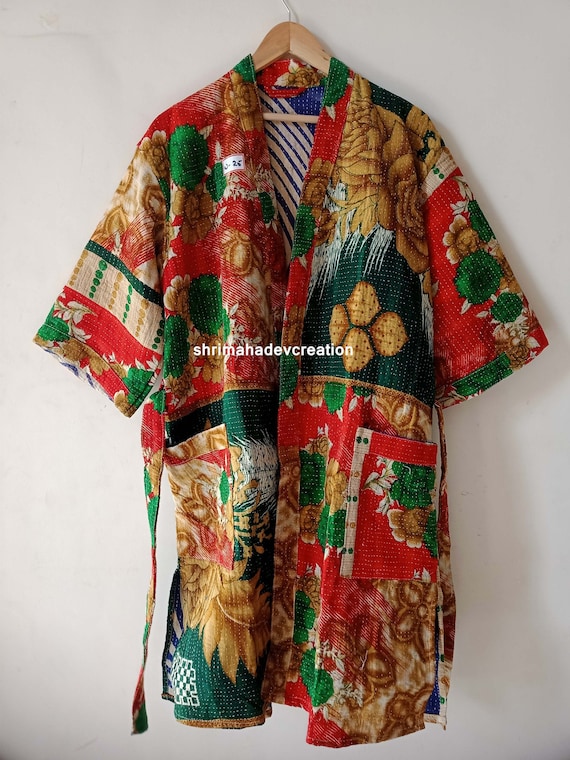 Handmade Cotton Vintage Robe Winter Wear Women Ka… - image 1