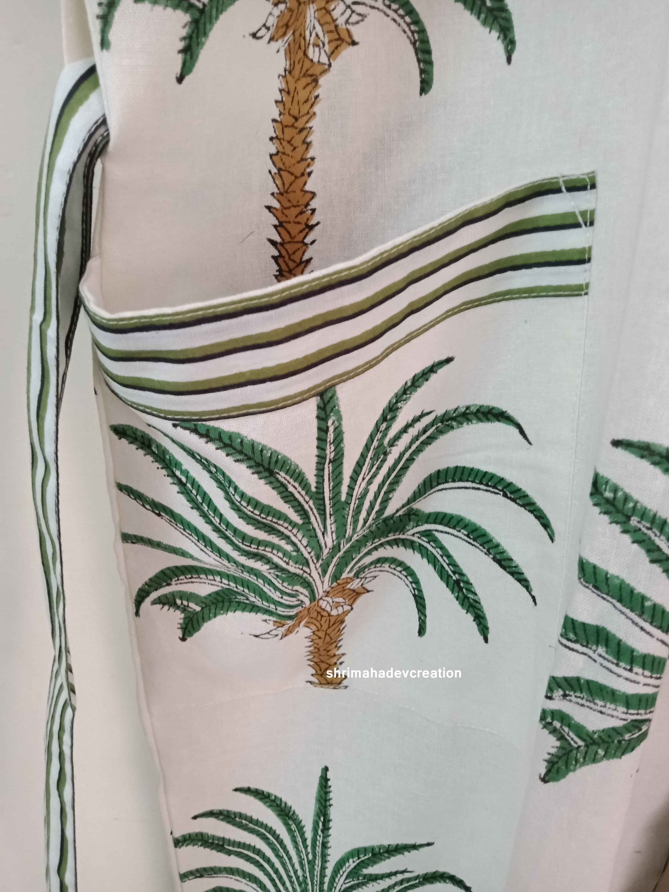 New Indian Palm Tree Print Kimono Bathrobe Beach Wear Robe Etsy