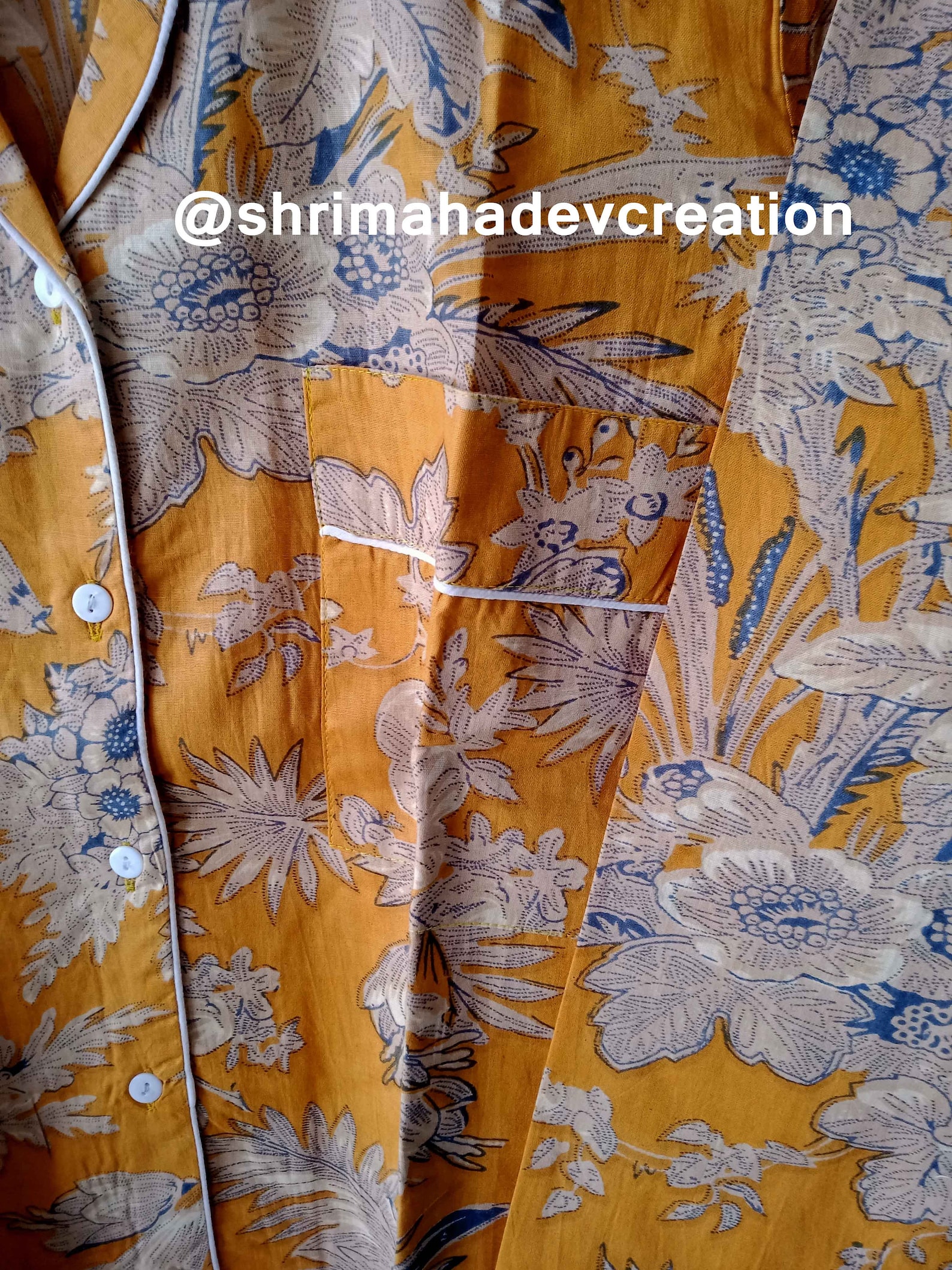 Indian Cotton Floral Printed PJ Set Adult Nightsuit Payjama - Etsy