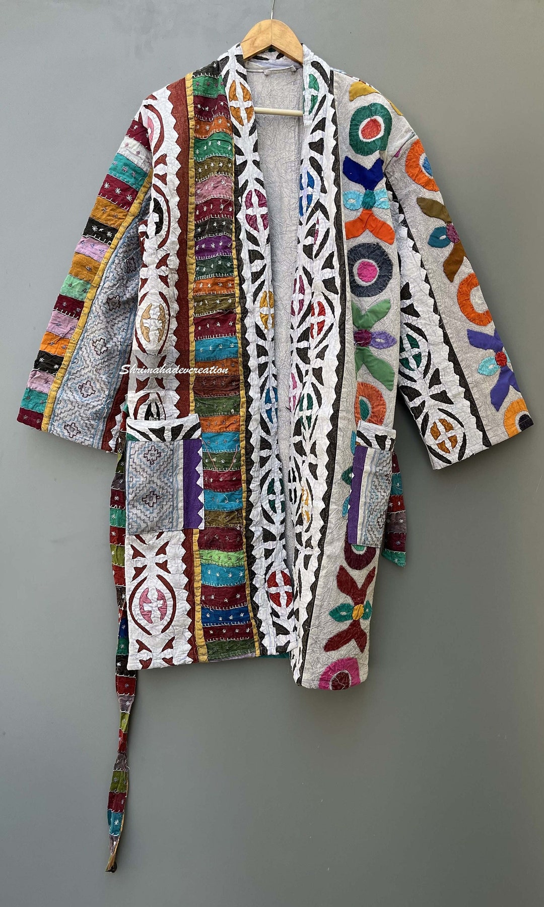 Women Wear Cotton Cut Patchwork Printed Night Sexy Bathrobe Kantha ...