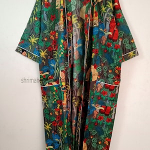 Peignoir, Robe de chambre, Cadeau unique, Robe de demoiselle d'honneur, Robe de chambre kimono, Vêtements de détente Vert