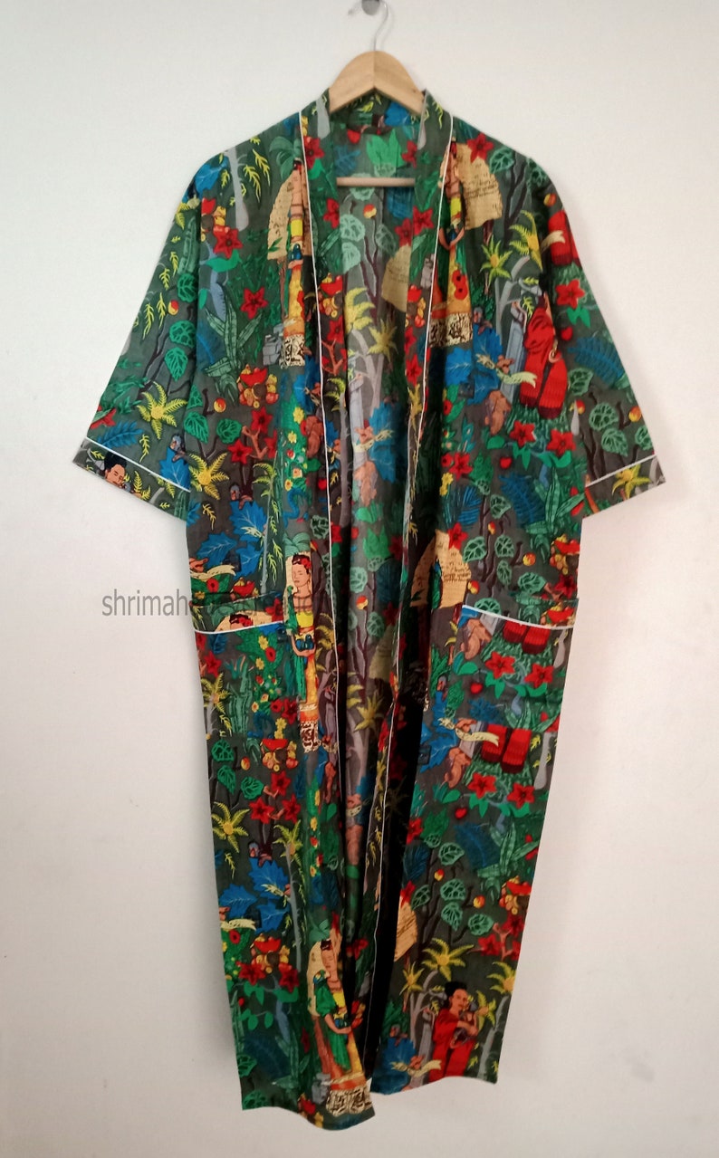 Peignoir, Robe de chambre, Cadeau unique, Robe de demoiselle d'honneur, Robe de chambre kimono, Vêtements de détente Vert