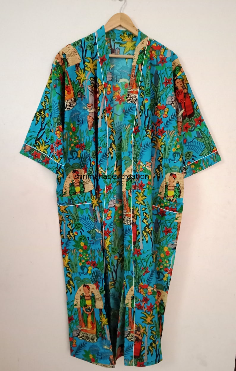 Peignoir, Robe de chambre, Cadeau unique, Robe de demoiselle d'honneur, Robe de chambre kimono, Vêtements de détente Turquoise