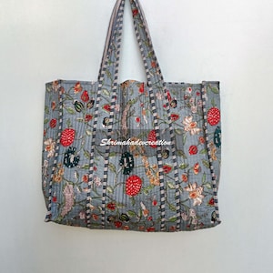 Handmade Cotton Floral Printed Hand Beg , Shopping Bags, Jhola Bags, Picnic Item Bags  Tunic Tote Bag, Shoulder Bag, Market Bags,