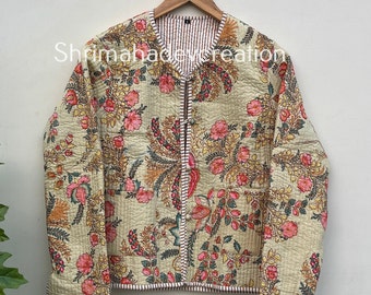 Quilted Jacket Handmade floral jacket Gift for women's Winter jacket Light weight jacket hot jacket