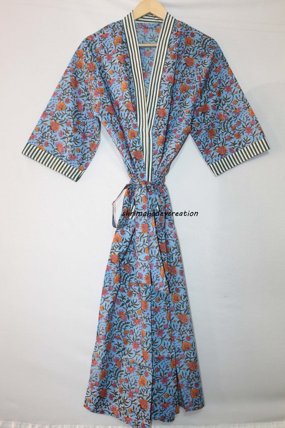 Cotton Kimono Robes, Maxi Dress, Plus Size Dress, Wrap Dress