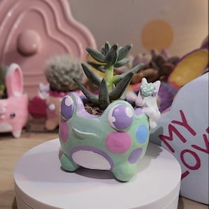 Frog Planter Pot | Succulent Planter | Handmade Polymer Clay Animal Shaped Plant Pot