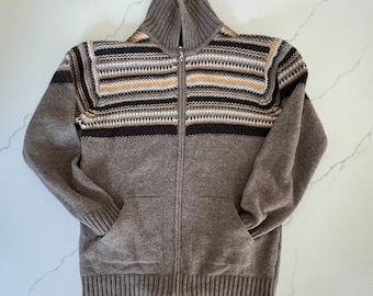 Upcycled Wool Blend Grandpa Cardigan: Men's Large, Classic Knit,Grandpacore