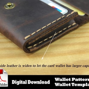 Wallet Pattern PDF, Leather Wallet PDF, Bifold Wallet Pattern, Leather ...