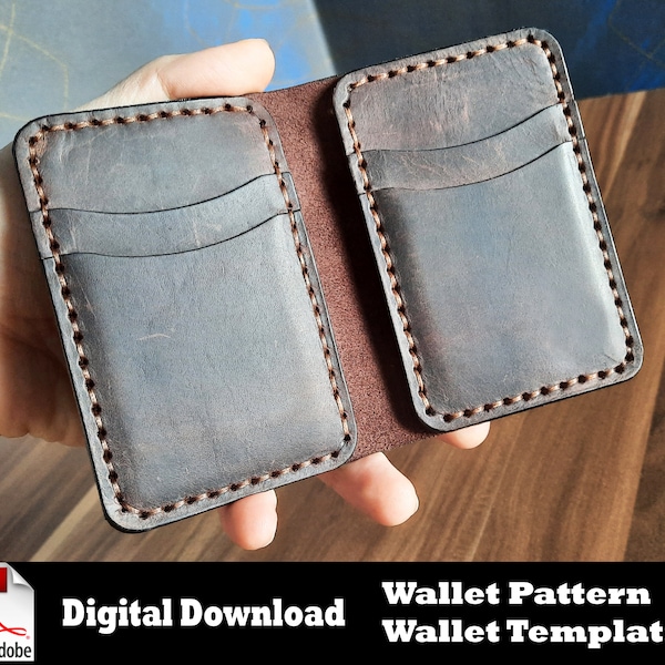 Wallet Pattern PDF, Leather Wallet PDF, Bifold Wallet Pattern, Leather Pattern, Wallet Template, Leathercraft Pattern, Small Wallet Pattern,