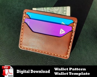 Card Holder pattern, Wallet Pattern PDF, Leather Card Holder PDF Pattern, Wallet Pattern, Minimalist Card Holder PDF, Small Wallet Pattern,