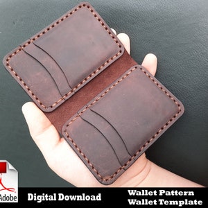 Patrón de billetera de cuero PDF, CARTERA PDF, Billetera minimalista PDF, Patrón de billetera doble, Patrón de cuero, Plantilla de billetera, Patrón de billetera pequeña