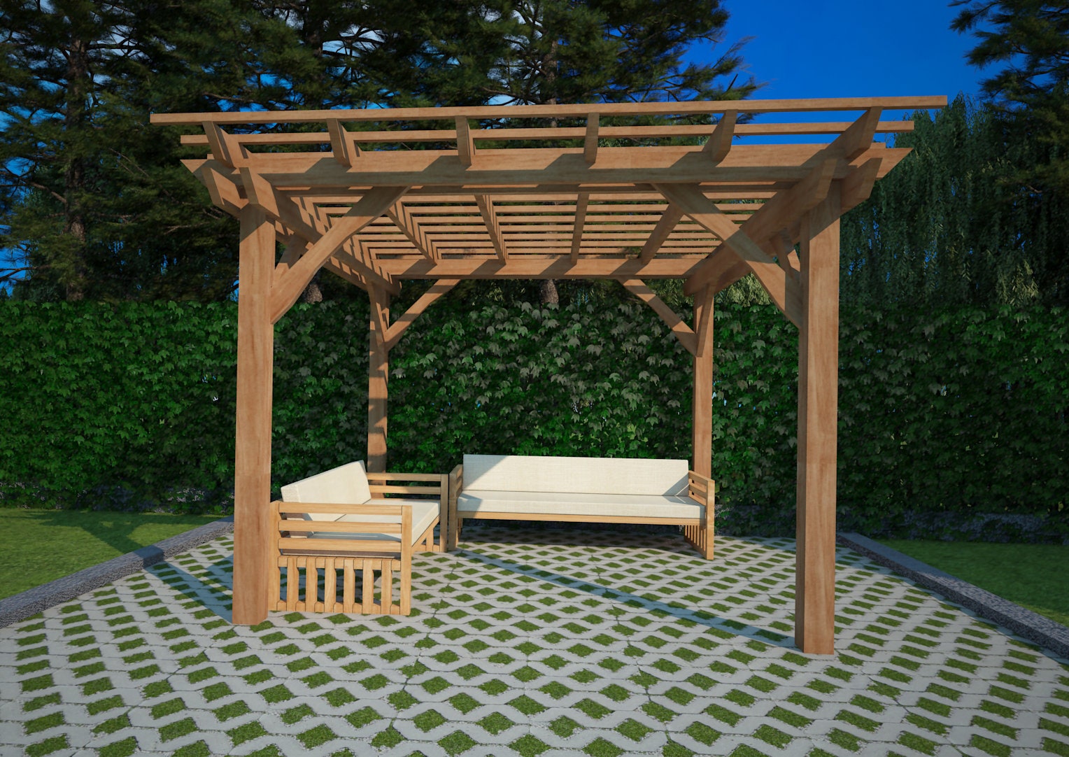 Pergola Plans 10X10 Pergola Plans Woodworking Plans Pergola Etsy India