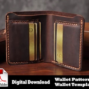 Patrón de la cartera, monedero pdf, plantilla de la cartera, patrón de cuero, plantilla de cuero, patrón de cuero, patrón de cartera pdf, tarjeta del titular PDF.
