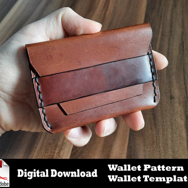 Card Holder Pattern, Leather Wallet PDF, Wallet Pattern, Leather Pattern, Wallet Template, Leathercraft Pattern, Small Wallet Pattern,