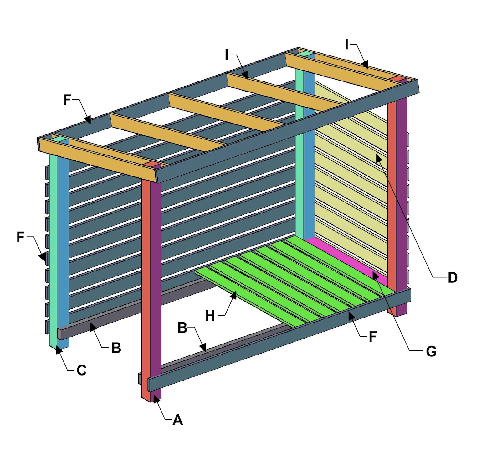 5x10 Shed Plans, Firewood Shed Plans, Woodworking Plans, Wood Shed