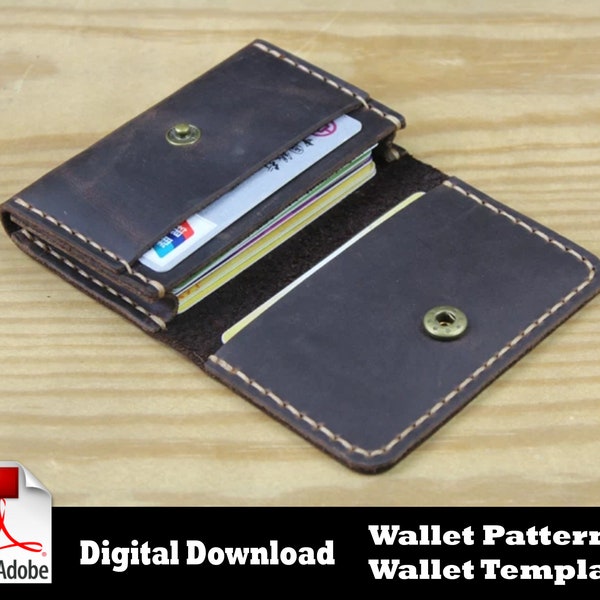 Wallet Pattern PDF, Leather Wallet PDF, Bifold Wallet Pattern, Leather Pattern, Wallet Template, Leathercraft Pattern, Small Wallet Pattern,