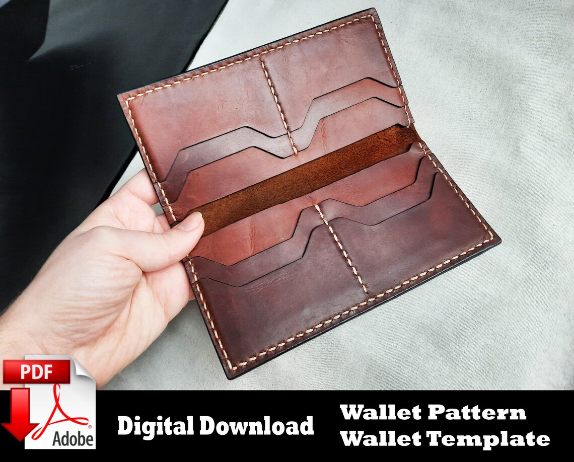 Leather Wallet Pattern Leather Wallet PDF Wallet Pattern Etsy