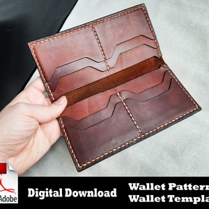 Brieftasche Muster, Leder Brieftasche PDF, Leder Brieftasche Muster, Ledermuster, Brieftasche Vorlage, Lederhandwerk Muster, lange Brieftasche Muster,