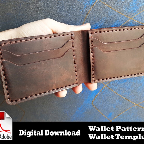 Wallet pattern, Wallet pdf, Wallet template, Leather pattern, Leather Template, Leathercraft Pattern, wallet pattern pdf, Card holder PDF.