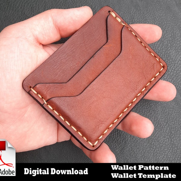 Card Holder pattern, Wallet Pattern PDF, Leather Card Holder PDF Pattern, Wallet Pattern, Minimalist Card Holder PDF, Small Wallet Pattern,