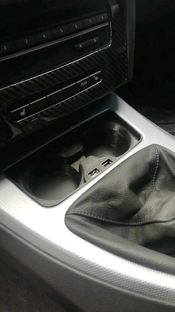BMW E90 USB Charger With Cup Holder Easy Installation Center Console  Storage Compartment E91 E92 E93 Tuning M3 