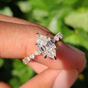 1.5 CT Dutch Marquise Moissanite Engagement Ring, 14K Solid Gold Ring, Eternity Ring, Anniversary Gift For Her, Bridal Ring, Wedding Ring