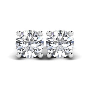 2.3 TW Okrągłe Bezbarwne Moissanite Kolczyki Ślubne, Kolczyki Z 14K Solidnego Białego Złota, Kolczyki Z Zestawem Koszykowym, Kolczyki Push Back, Prezent Rocznicowy