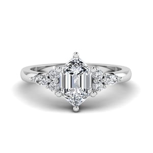 1.5 CT Dutch Marquise Cut Moissanite Engagement Ring, 14K Solid White Gold Ring, Art Deco Ring, Cluster Wedding Ring, Gift For Her