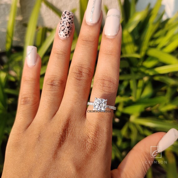 Anello Di Fidanzamento Con Taglio Radiante Da 2 Pezzi, Con - Foto 12