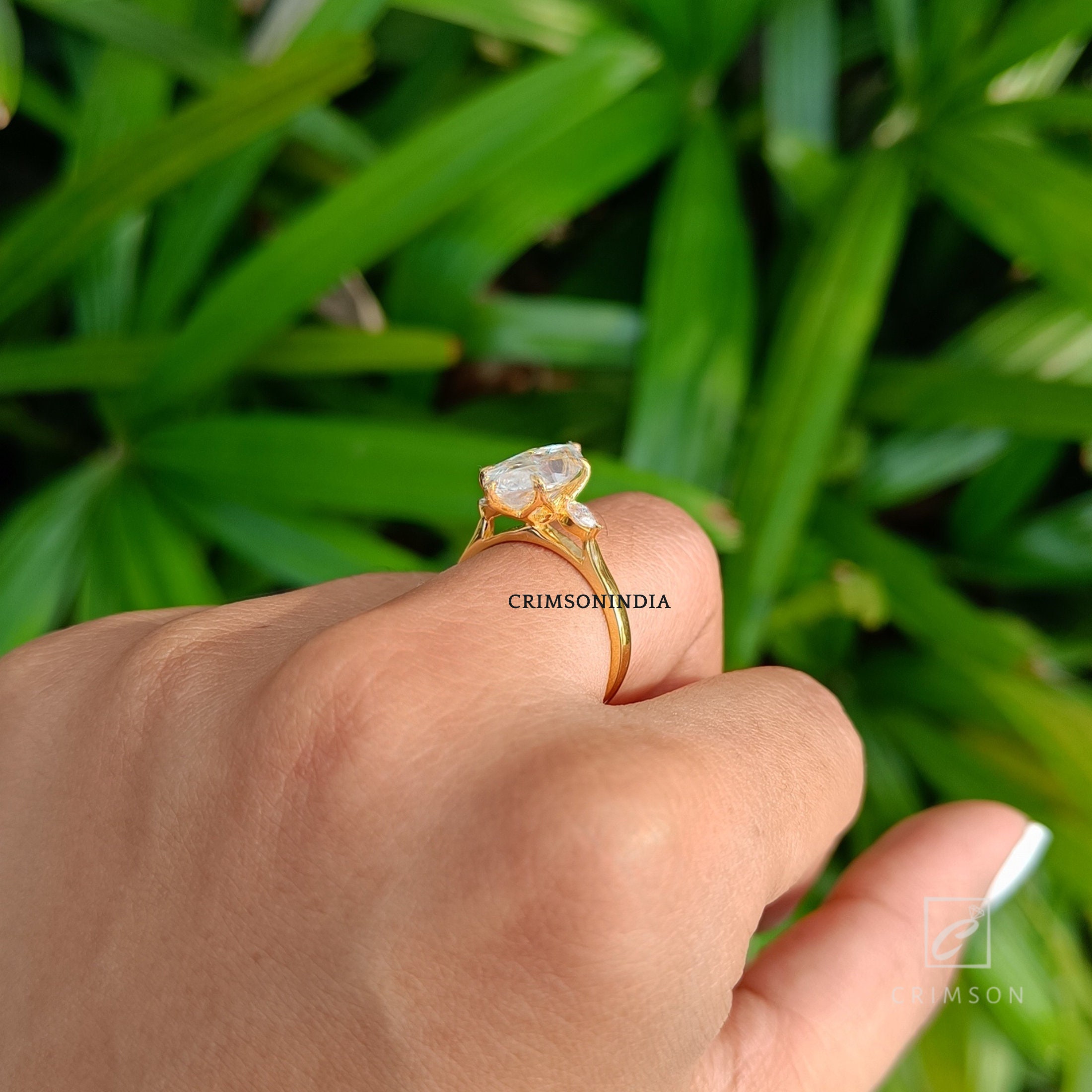 2.5 CT Marquise Cut Moissanite Engagement Ring, 14K Solid
