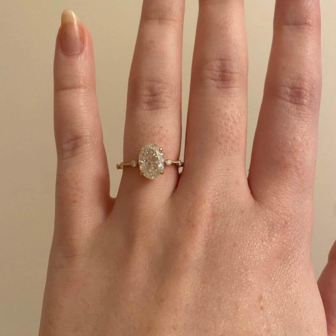 2.5 CT Oval Engagement Ring Dainty Moissanite Wedding Ring Etsy