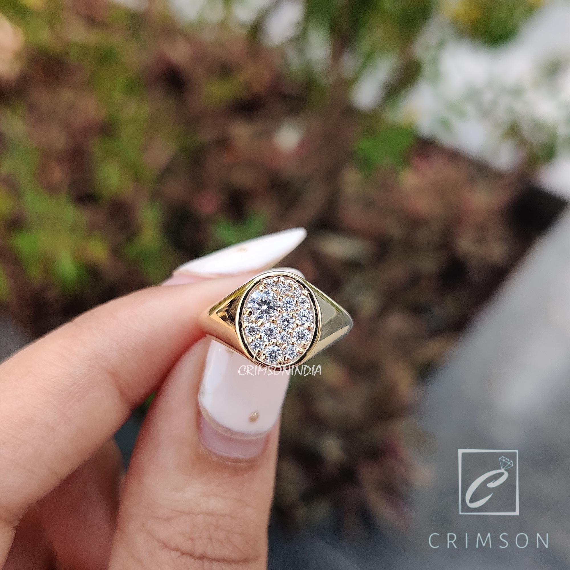 0.5 TCW Round Cut Moissanite Diamond Pinky Ring, 925