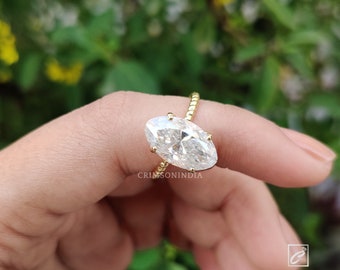 H/SI2 Taglio Rotondo Diamante Fidanzamento Ring 0.80 KT 14K Oro Giallo