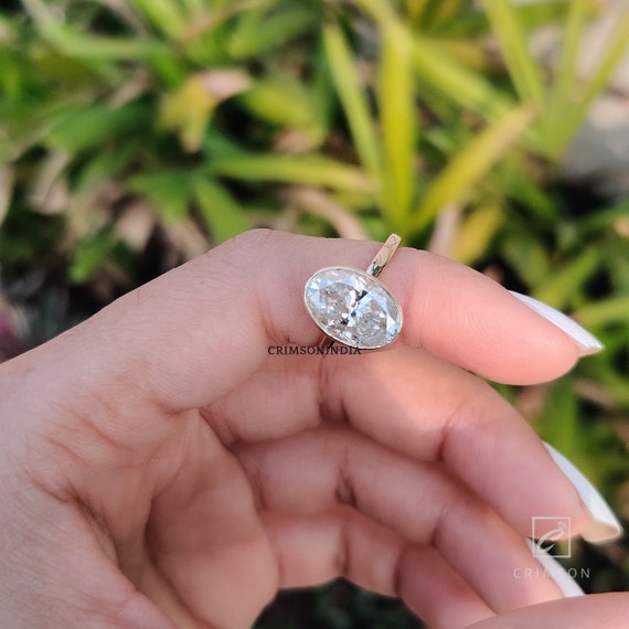 CT Oval Cut Moissanite Engagement Ring, 14K Solid Gold Ring