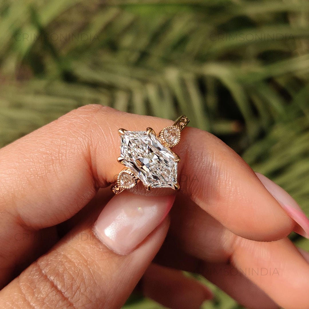 Trilogy 2.5 CT Dutch Marquise Cut Lab Grown Diamond Engagement Ring ...