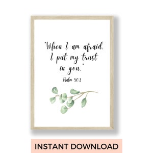 Bible Verse Printable Wall Art | Psalm 56:3 | Digital Download